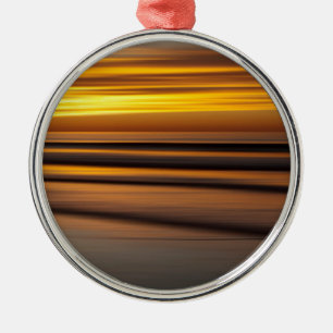 Abstract zeegezicht bij zonsondergang, CA Metalen Ornament