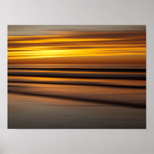 Abstract zeegezicht bij zonsondergang, CA Poster