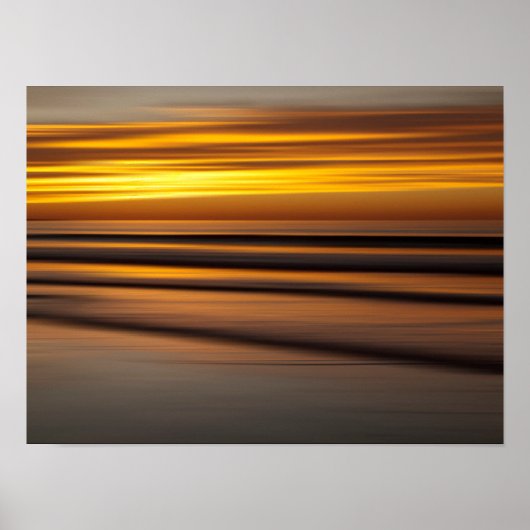 Abstract zeegezicht bij zonsondergang, CA Poster (Voorkant)