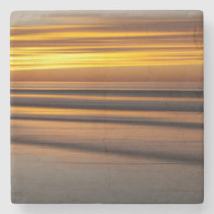 Abstract zeegezicht bij zonsondergang, CA Stenen Onderzetter