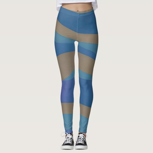 Abstract zeegezicht gebroken golven 12 leggings (Voorkant)