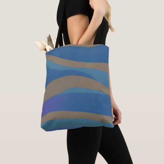 Abstract zeegezicht gebroken golven 12 tote bag (Dichtbij)