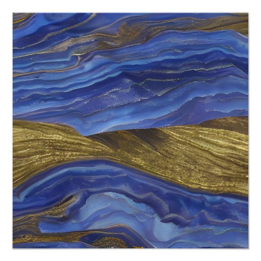 Abstract Zeegezicht Gebroken Golven 14 Perfect Poster (Voorkant)