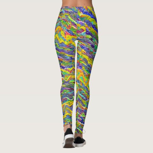 Abstract zeegezicht gebroken golven 16 leggings (Achterkant)
