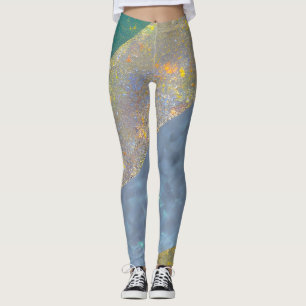 Abstract zeegezicht gebroken golven 16 leggings