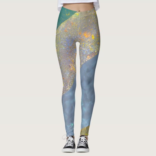 Abstract zeegezicht gebroken golven 16 leggings (Voorkant)