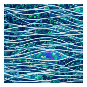 Abstract Zeegezicht Gebroken Golven 19 Perfect Poster