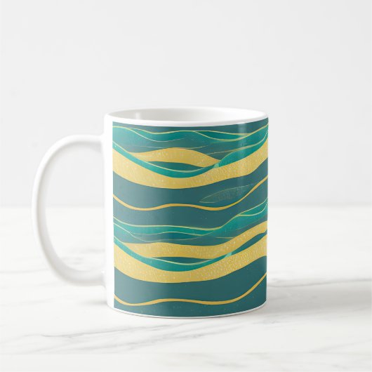 Abstract zeegezicht gebroken golven 20 koffiemok (Links)