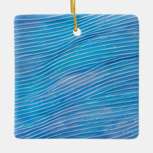 Abstract zeegezicht gebroken golven 21 keramisch ornament (Voorkant)