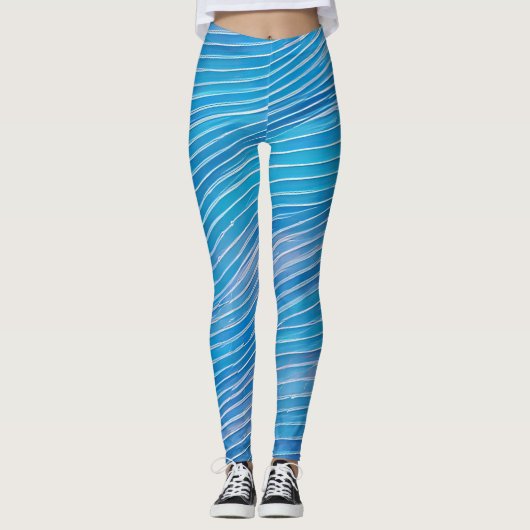 Abstract zeegezicht gebroken golven 21 leggings (Voorkant)