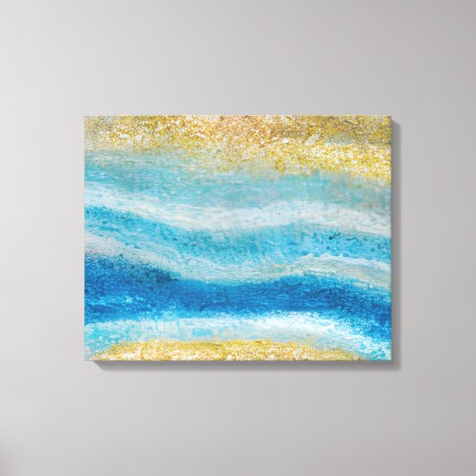 Abstract zeegezicht gebroken golven 22 zandbodem canvas afdruk (Voorkant)