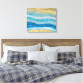Abstract zeegezicht gebroken golven 22 zandbodem canvas afdruk (Insitu (Slaapkamer))