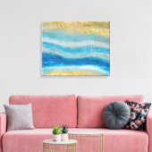 Abstract zeegezicht gebroken golven 22 zandbodem canvas afdruk (Insitu (Woonkamer))