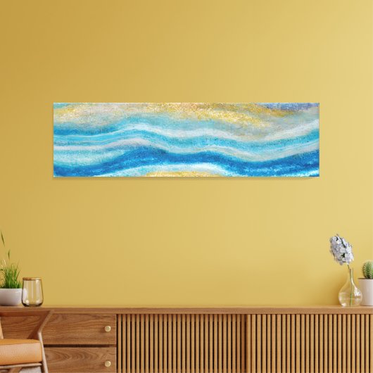 Abstract zeegezicht gebroken golven 22 zandbodem canvas afdruk (Insitu (Woonkamer))
