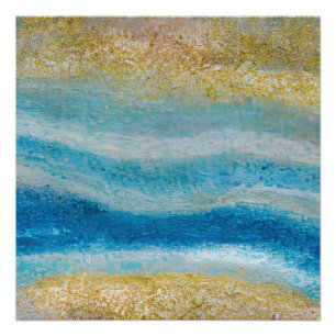 Abstract zeegezicht gebroken golven 22 zandige bod perfect poster