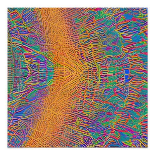 Abstract zeegezicht gebroken golven 27 perfect poster (Voorkant)