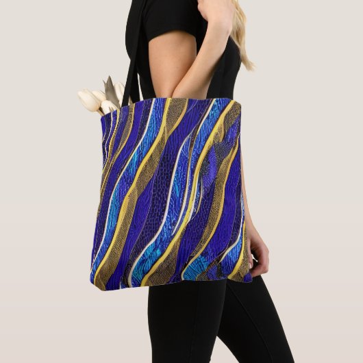 Abstract zeegezicht gebroken golven 33 tote bag (Dichtbij)