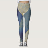 Abstract zeegezicht gebroken zigzag golven 09 leggings (Voorkant)