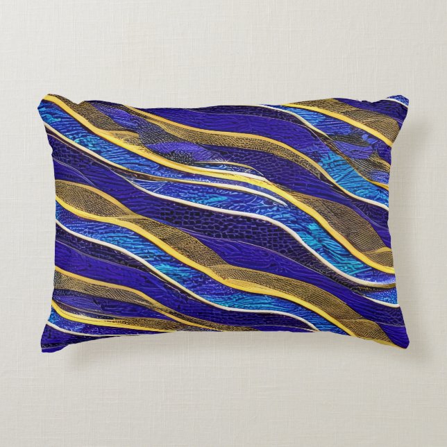  Abstract Zeelandschap Gebroken Golven 33 Accent Kussen (Voorkant)