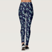 Abstract zeepaardpatroon leggings (Achterkant)
