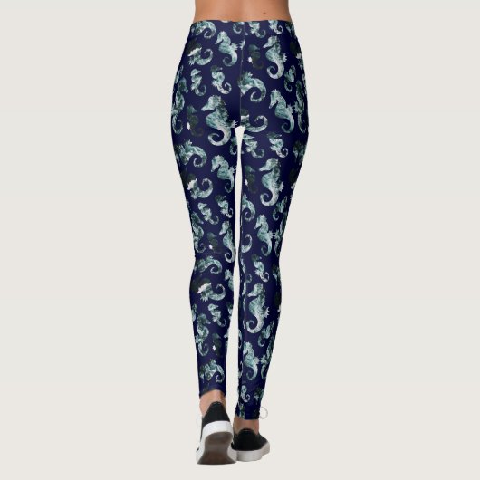 Abstract zeepaardpatroon leggings (Achterkant)