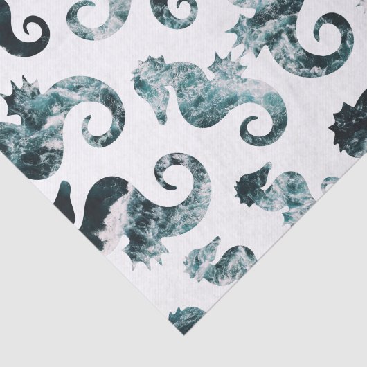 Abstract zeepaardpatroon tissuepapier (Detail)