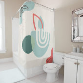 Abstract Zen in rood thema No2: Shower Curtain Douchegordijn (In situ)