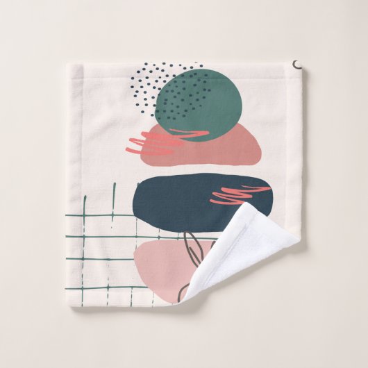 Abstract Zen in rood thema nr. 2 Bad Handdoek (Wasdoekje)