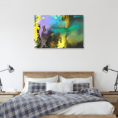Abstract Zen Waterval Canvasprint, Japandi Muurdec Canvas Afdruk (Insitu (Slaapkamer))