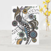 Abstract Zentangle Bloemstuk Kunst Lege Notitiekaa Kaart (Gele Bloem)