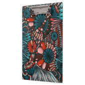 Abstract Zentangle Teal en Koraalrode Klembord (Links)