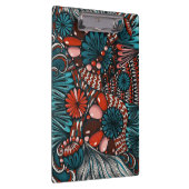 Abstract Zentangle Teal en Koraalrode Klembord (Rechts)