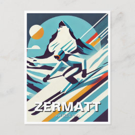Abstract Zermatt Zwitserland Skiën Briefkaart
