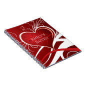 Abstract zeugen en zeugen van Girly Red en White Notitieboek (Rechterzijde)