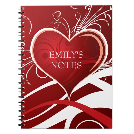 Abstract zeugen en zeugen van Girly Red en White Notitieboek (Voorkant)