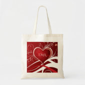 Abstract zeugen en zeugen van Girly Red en White Tote Bag (Voorkant)