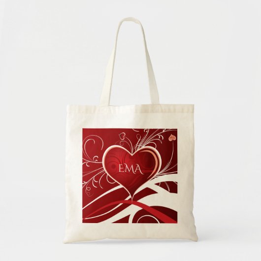 Abstract zeugen en zeugen van Girly Red en White Tote Bag (Voorkant)