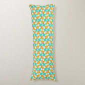 Abstract Zig Zag Aqua Oranje Body Pillow Lichaamskussen (Voorkant Verticaal)