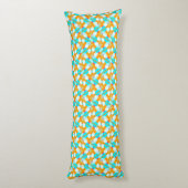 Abstract Zig Zag Aqua Oranje Body Pillow Lichaamskussen (Achterkant (Verticaal))