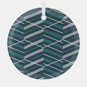 Abstract zigzag: elegant geometrisch. glas ornament