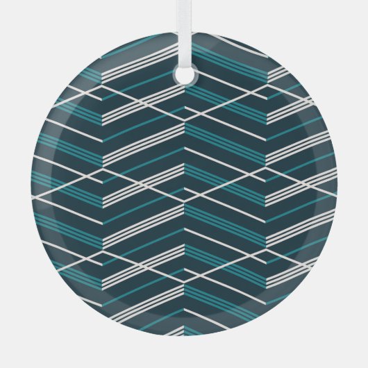 Abstract zigzag: elegant geometrisch. glas ornament (Voorkant)