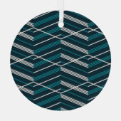 Abstract zigzag: elegant geometrisch. glas ornament (Achterkant)