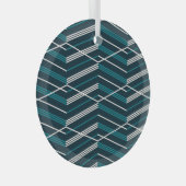 Abstract zigzag: elegant geometrisch. glas ornament (Voorkant Rechts)