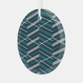 Abstract zigzag: elegant geometrisch. glas ornament (Voorkant links)