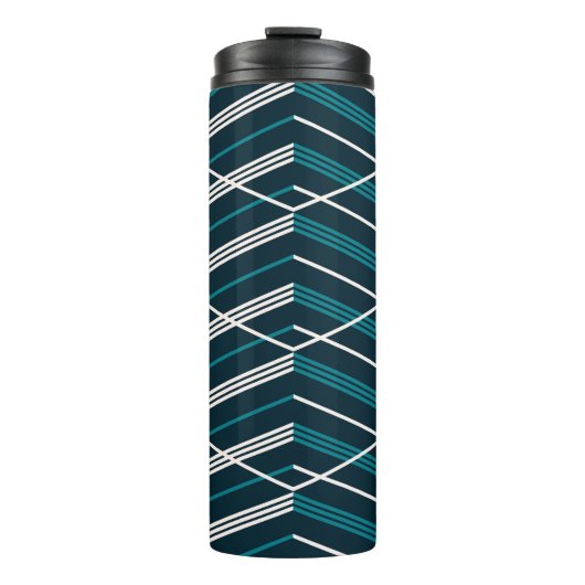 Abstract zigzag: elegant geometrisch. thermosbeker (Voorkant)