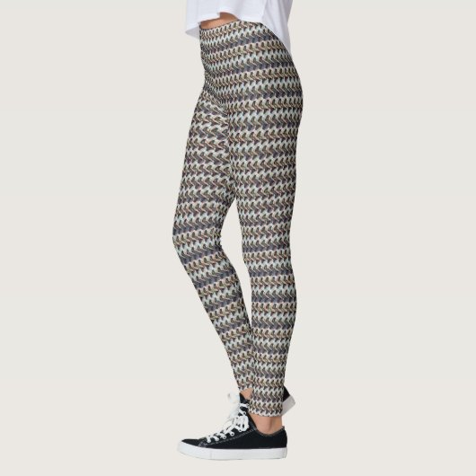 Abstract Zigzag Textuur Patroon Ontwerp 1311 Leggings (Links)