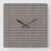 Abstract Zigzag Textuur Patroon Ontwerp 1311 Vierkante Klok (Voorkant)