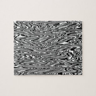 Abstract Zigzag Zigzag Swirl zwart/wit Legpuzzel