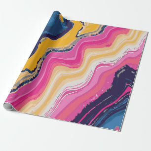 Abstract zigzaggend verfpatroon – Kunstzinnig en K Cadeaupapier