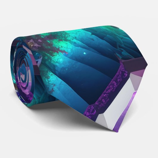 Abstract zigzagpatroon geometrisch non-binair form stropdas (Opgerold)